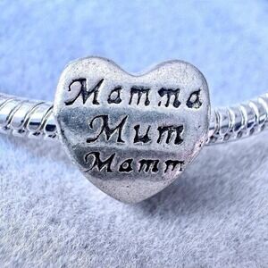 Mamma Mum Mam Heart Charm fits PANDORA